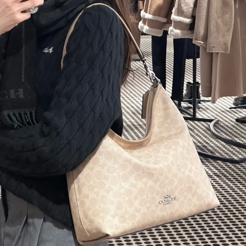 Coach Chalk Signature Canvas and Leather Celeste Hobo - Picture 14 of 14